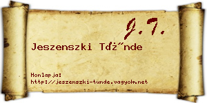 Jeszenszki Tünde névjegykártya